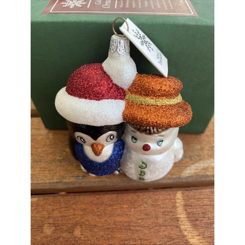 RARE Beat Friends Polar Bear Penguin Slavic Treasures Poland Hand Blown Ornament